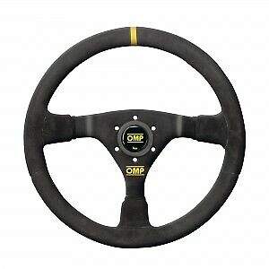 OMP WRC Volante pelle scamosciata calice ridotto 3 razze scoperte anodizzate
