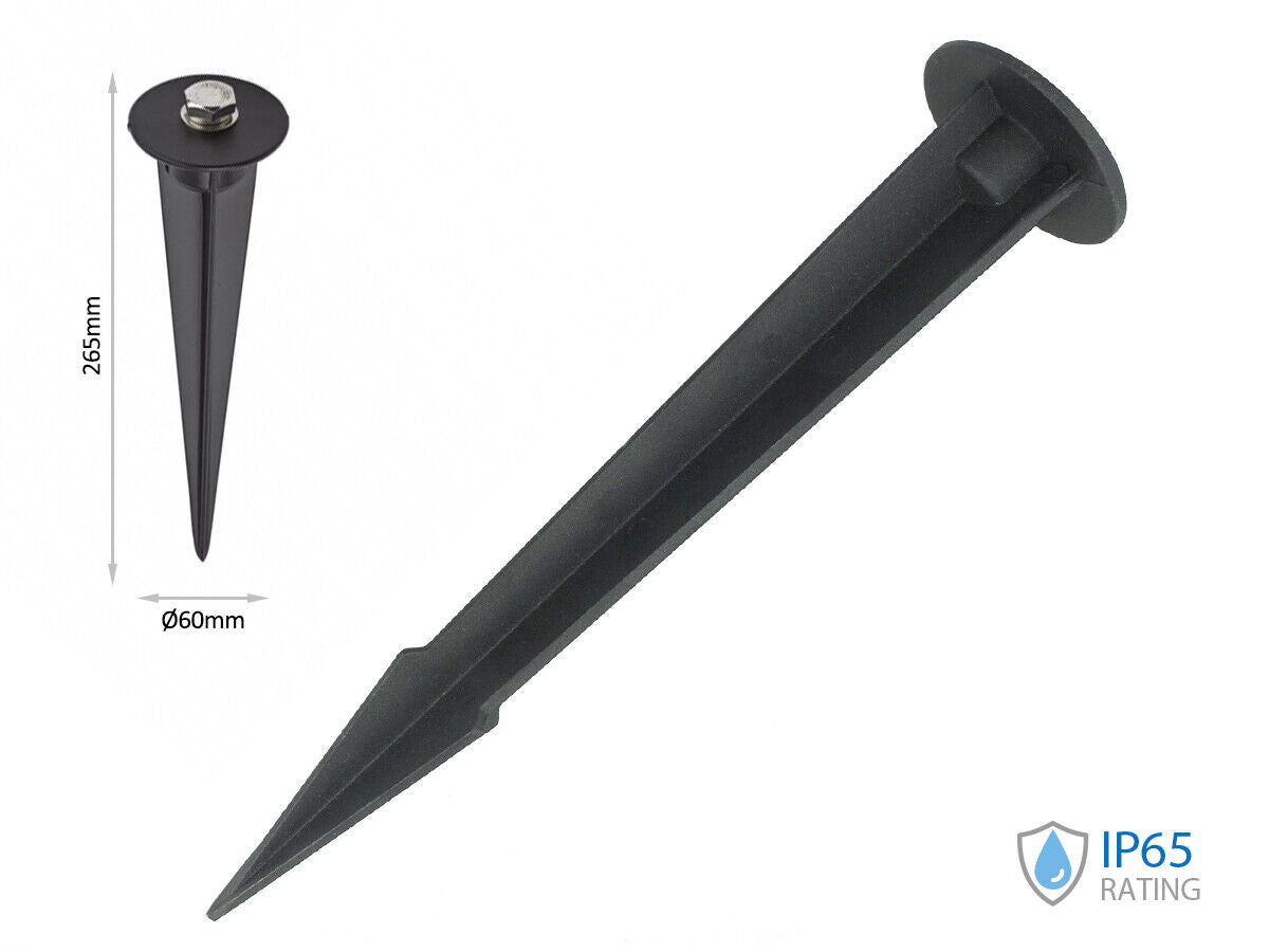 Picchetto in Alluminio per Fari Led Flood Light Colore Nero Modello Grande Diam