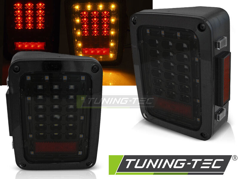 Coppia Fari Fanali Posteriori Tuning WRANGLER JK 2007 > 2018 LED SMOKE fumè