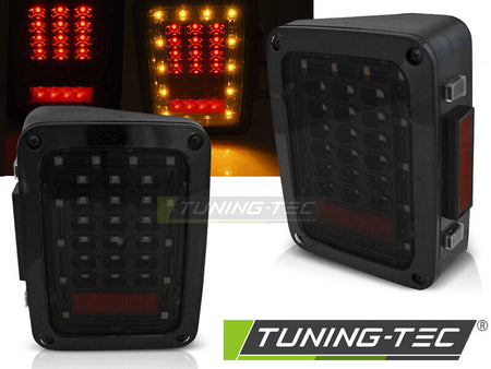 Coppia Fari Fanali Posteriori Tuning WRANGLER JK 2007 > 2018 LED SMOKE fumè