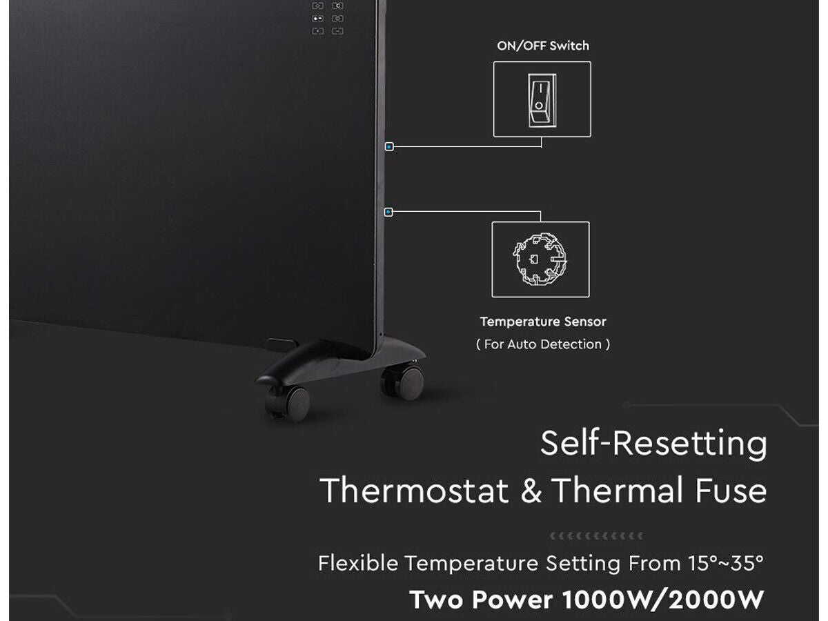 Pannello Riscaldante Termoconvettore Elettrico 2000W Display Touch Con