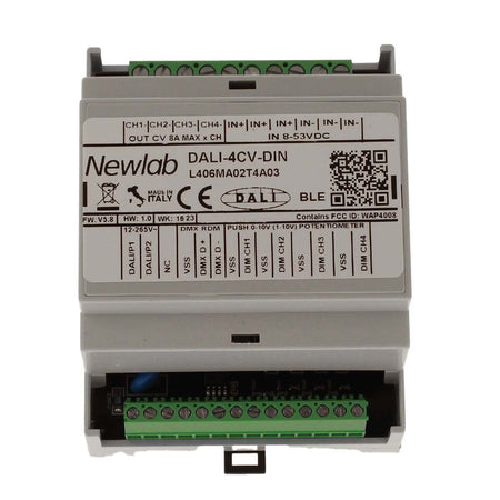 NEWLAB DALI-4CV-DIN Led Dimmer 4 Canali in Tensione 12V 24V 48V Ingresso DALI