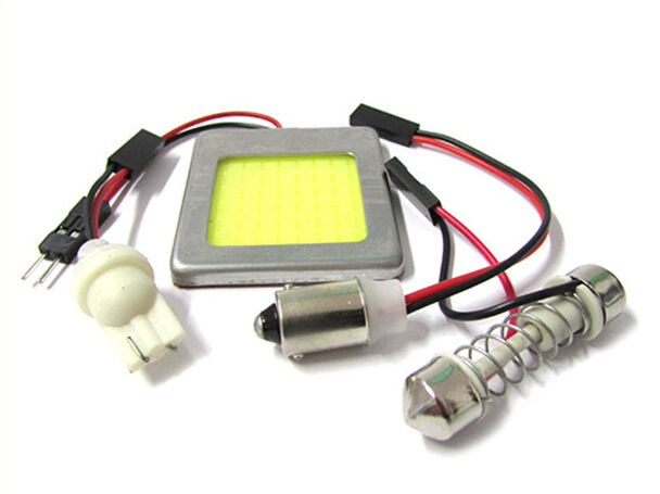 Pannello Lampada Led COB 48 Chip 12V 9.6W 42X37mm Siluro T11 Regolabile T10 W5W