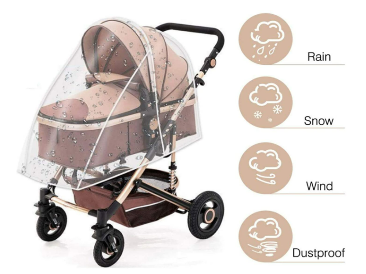 Parapioggia Paravento Zanzariera Universale Per Passeggino 140X150cm <ul>