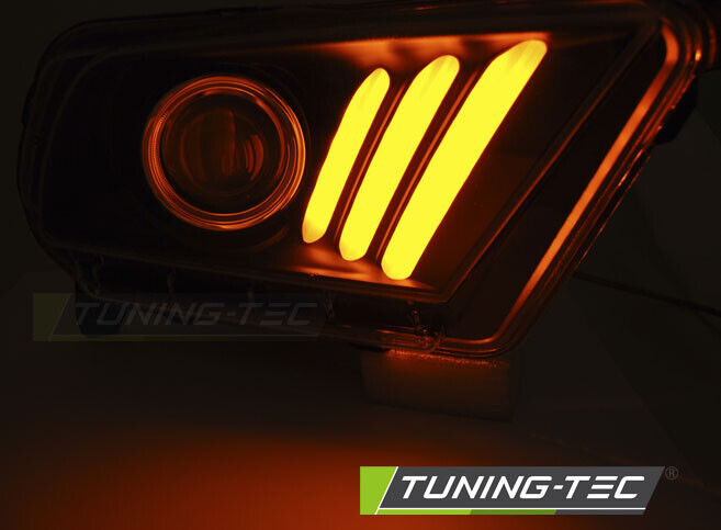 Coppia Fari Fanali Tuning MUSTANG V 10-13 TUBE LIGHT FRECCIA DINAMICA NERI