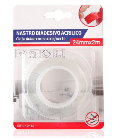 Nastro Biadesivo Acrilico Extra Forte Trasparente 24mm X 2MT <ul><li>Il nostro