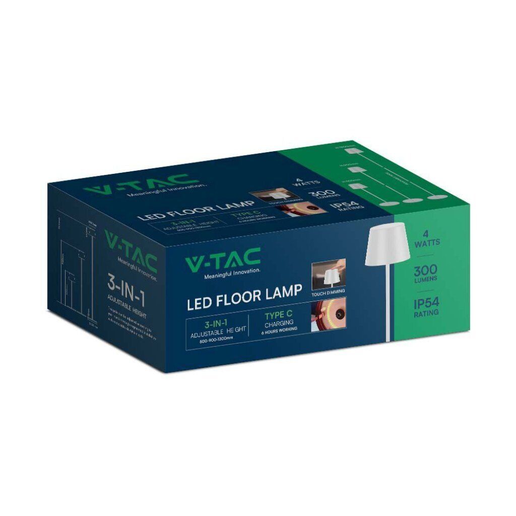 Piantana LED 4W Colore Nero in Alluminio con Touch Dimmerabile Altezza