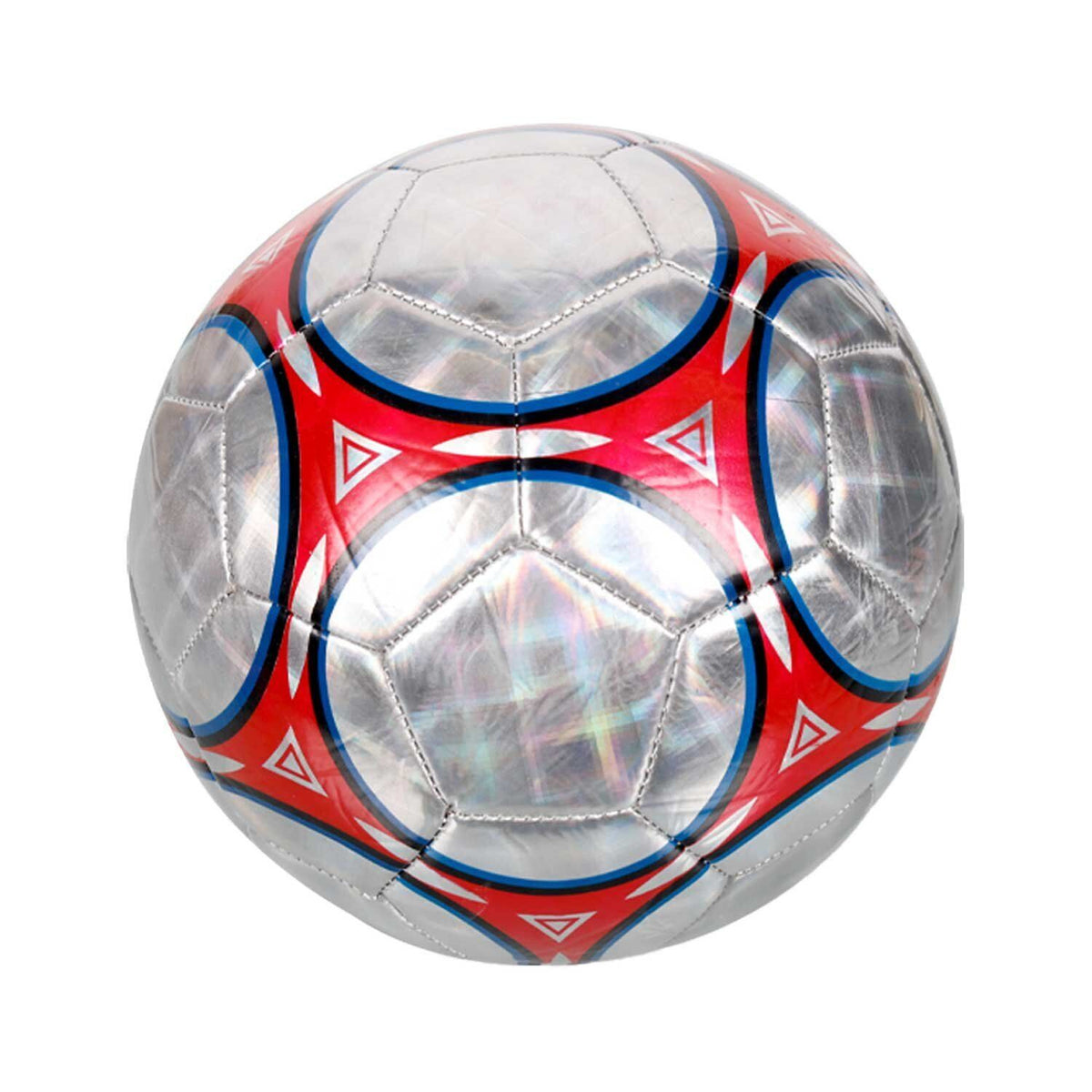 Palla da Calcio per Training Sport e Tempo Libero Colore Rosso Argento Diametro