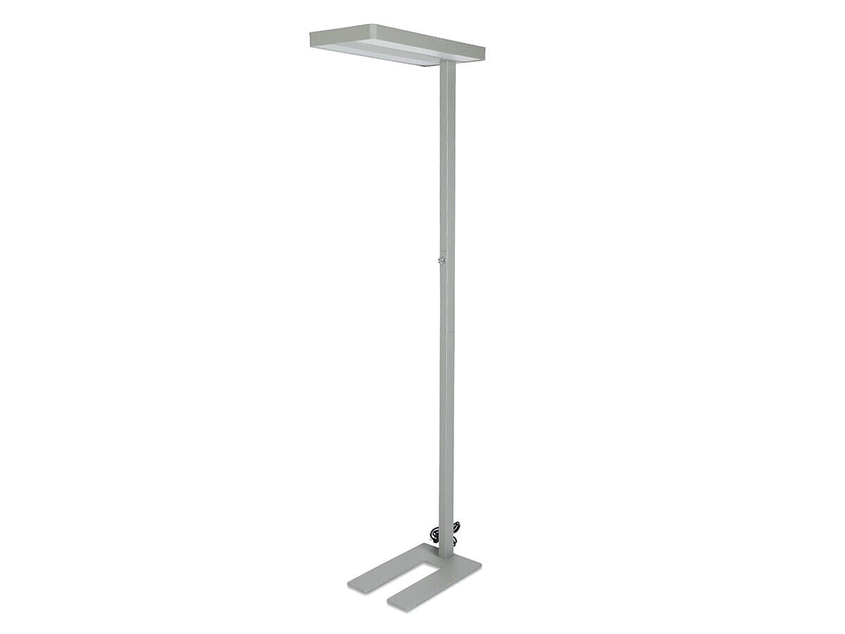 Piantana Lampada Led Da Terra Moderna Argento Interruttore Rotella Corner