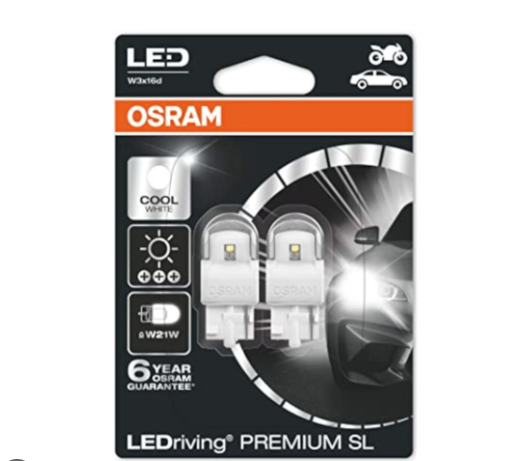 COPPIA Lampade Lampadine OSRAM LEDriving W3X16D W21W BIANCHE 12V