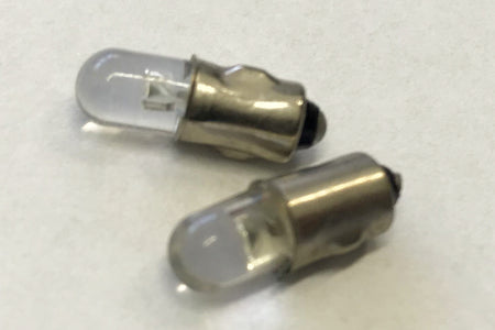 Coppia 2 Lampadine Led BA5S T1 Miniatura Con 1 F5 Bianco Freddo 6000K 12V 0,2W