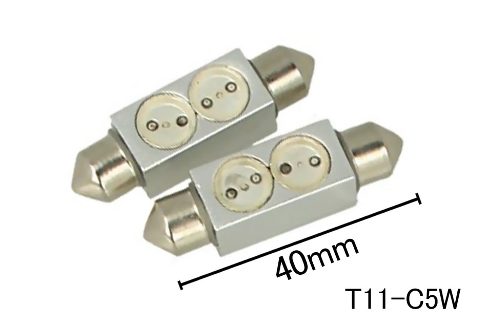 Coppia 2 Lampade Led T11 C5W Siluro 40mm Con Power Colore Rosso 12V 2W <p>