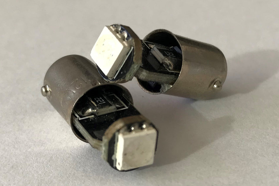 Coppia 2 Lampadine Led BA9S T4W Piedi Dritti Con 1 Smd 5050 Frontale Colore