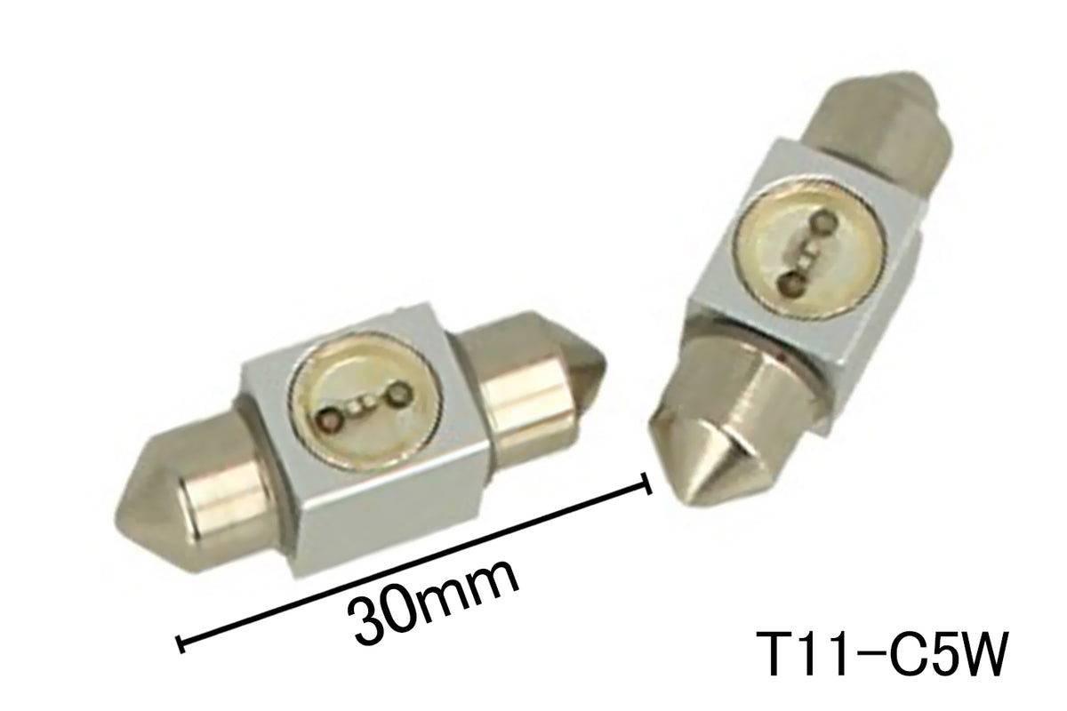 Coppia 2 Lampade Led T11 C5W Siluro 30mm Con 1 Power Colore Blue Blu 12V 1W <p>