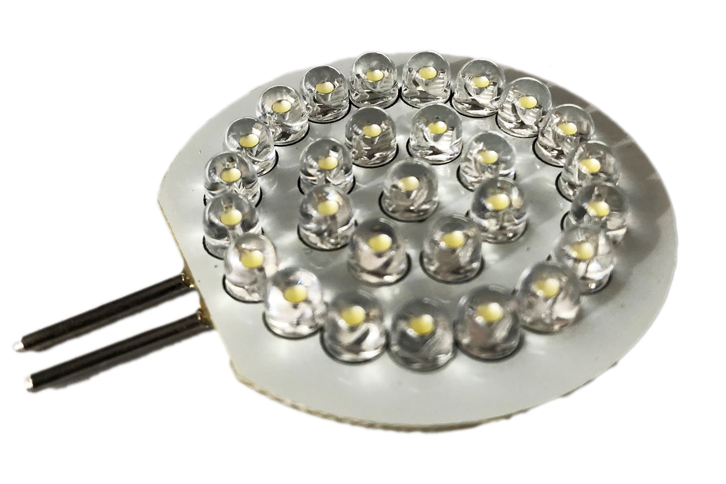 Coppia 2 Lampade Led G4 Con 28 F5 Colore Bianco Freddo 6000K 12V 2W Diametro