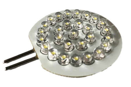 Coppia 2 Lampade Led G4 Con 28 F5 Colore Bianco Freddo 6000K 12V 2W Diametro