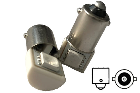 Coppia 2 Lampadine Led BA9S T4W Piedi Dritti Con 1 Smd 5050 Laterale Colore