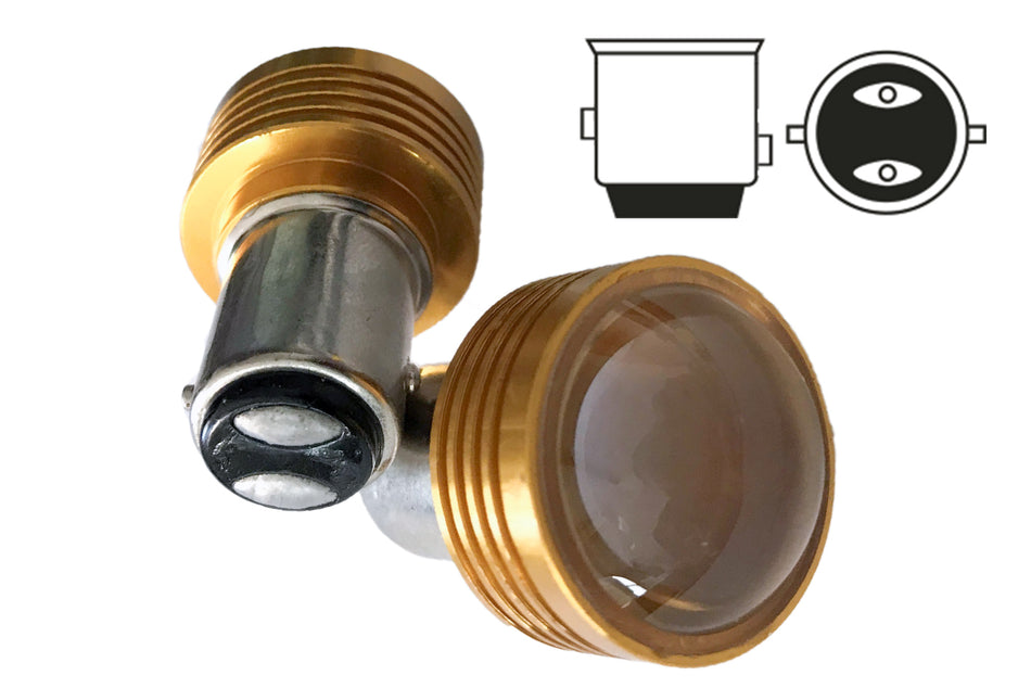 Coppia 2 Lampade Led BAY15D 1157 P21/5W Con 1 Power Da 2W Bianco Freddo 6000K