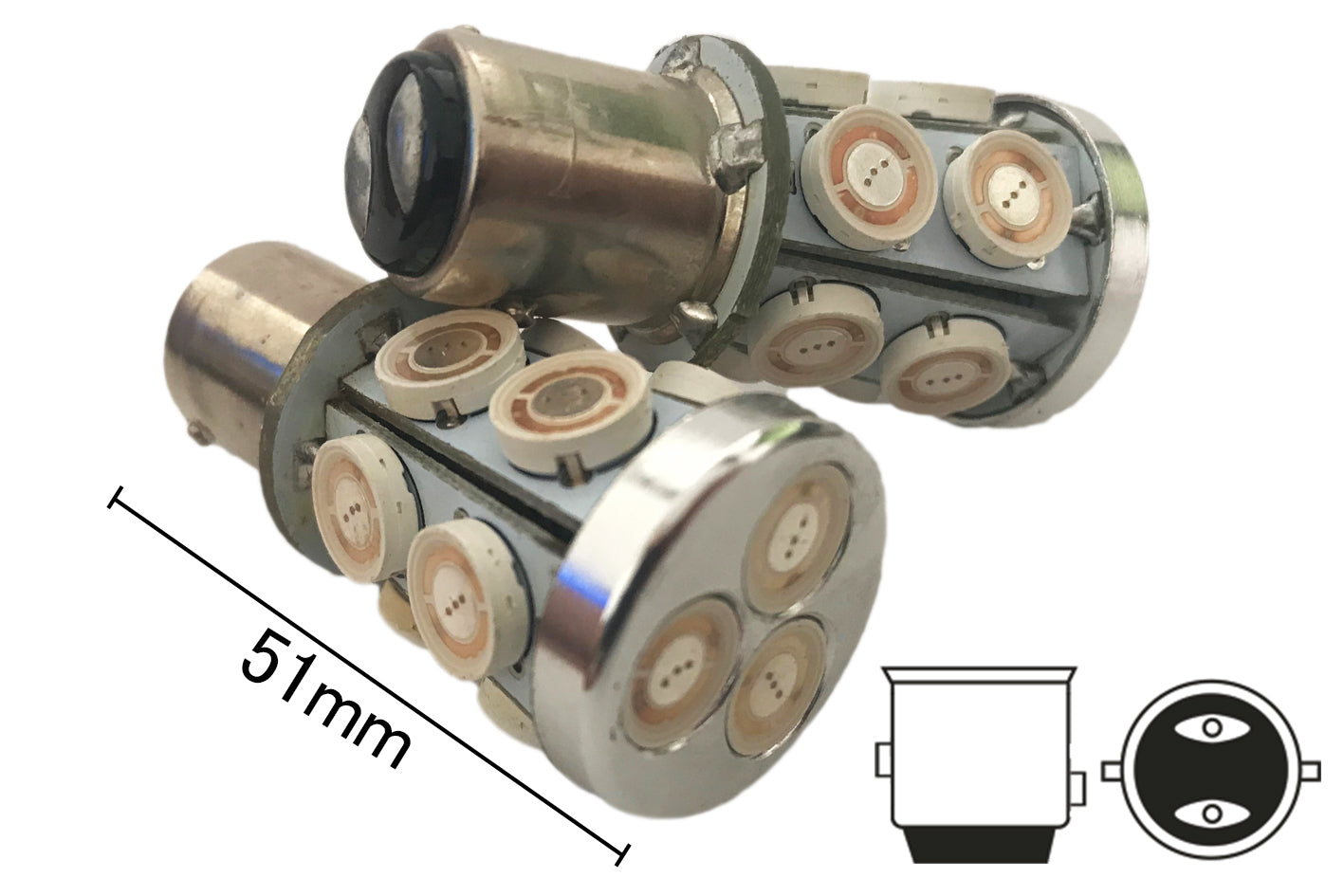 Coppia 2 Lampade Led BAY15D 1157 P21/5W Con 13 Smd 9080 Colore Rosso 12V 6W <p>