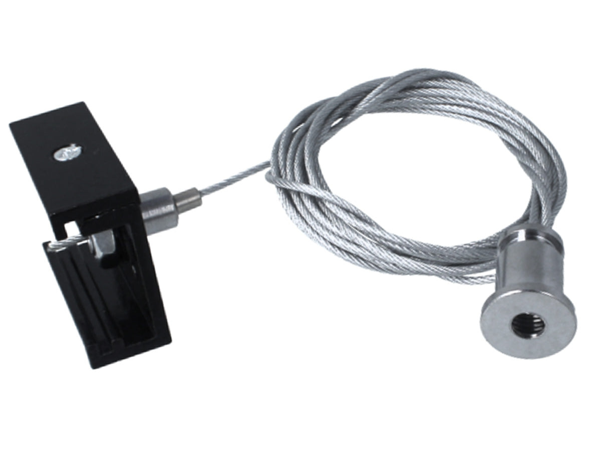 Kit Cavo Sospensione Per Binario Trifase Colore Nero Filo Da 150cm Un Lato