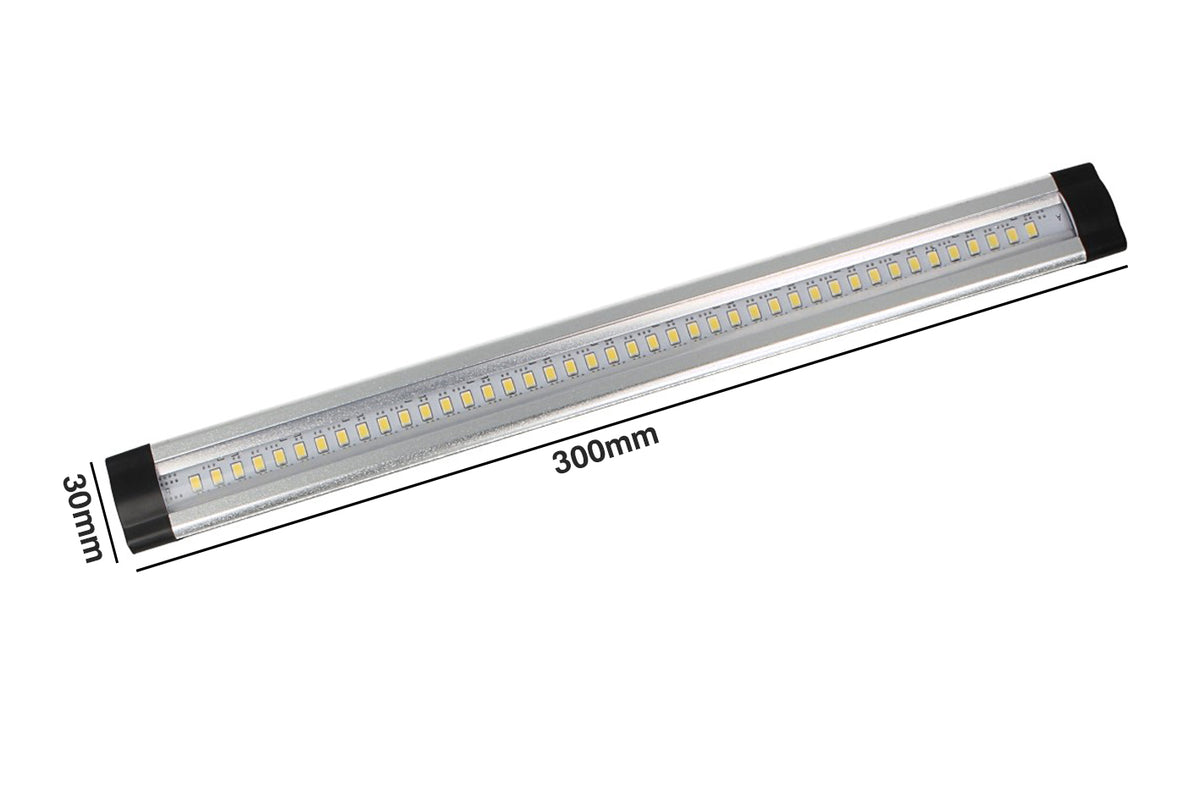 Lampada Barra Led in alluminio 300mm 3W 12V DC Bianco Neutro per Cucina Armadio
