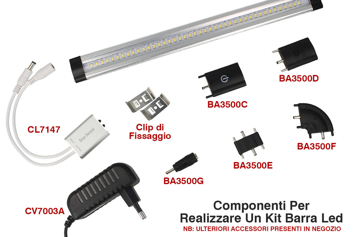 Interruttore Led con pulsante 12V DC 5A per Barra Sottopensile Armadio Cucina