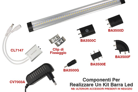 Interruttore Led con pulsante 12V DC 5A per Barra Sottopensile Armadio Cucina