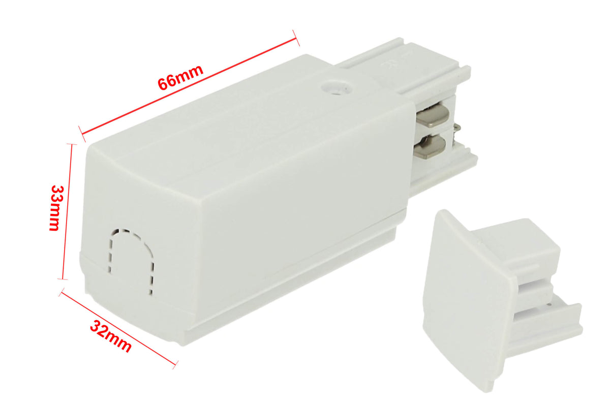 Kit Connettore Alimentazione Destra + Terminale Chiusura Colore Bianco Per