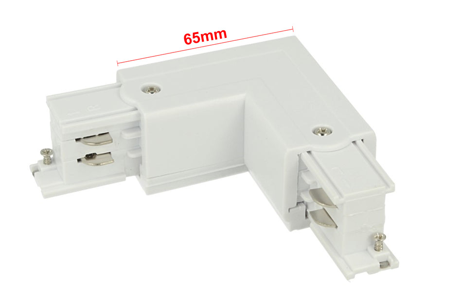 Connettore Giunto Forma L Destro Colore Bianco Per Barra Sistema Binario