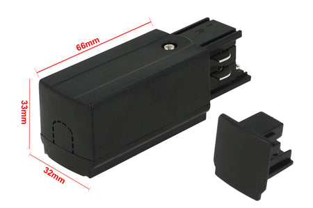 Kit Connettore Alimentazione Destra + Terminale Chiusura Colore Nero Per