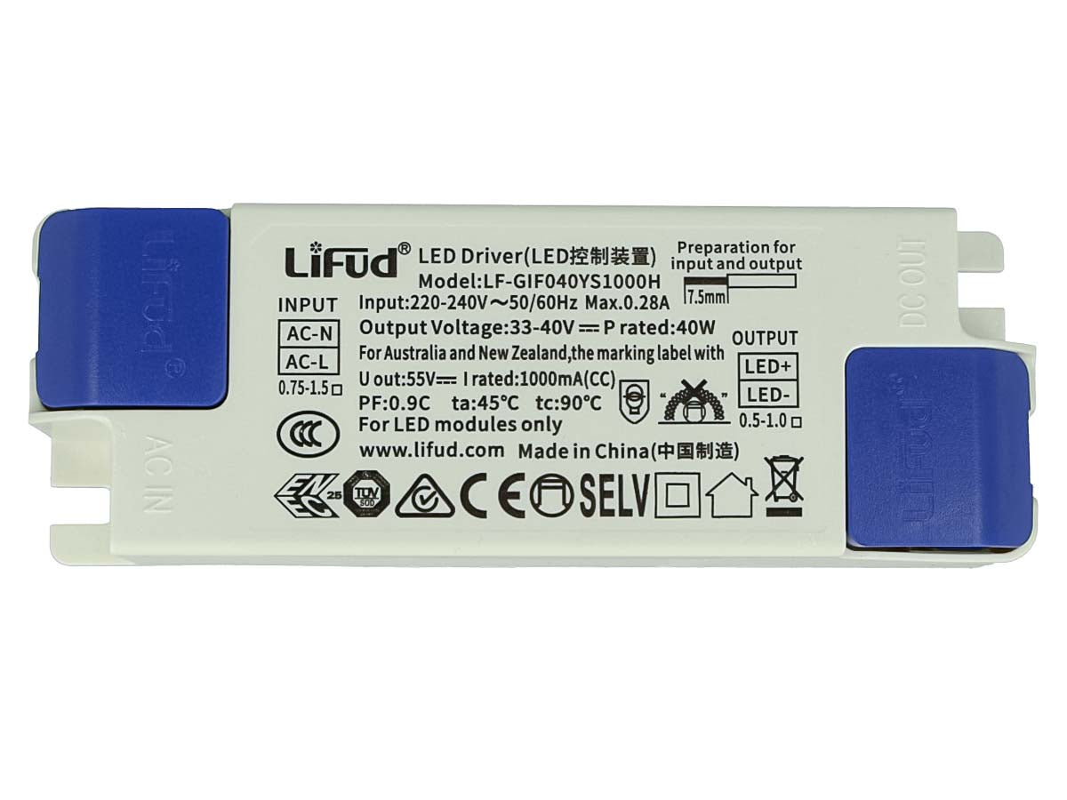 Led Driver CC 1000mA 33V-40VDC 40W Alimentatore Corrente Costante Per Pannello