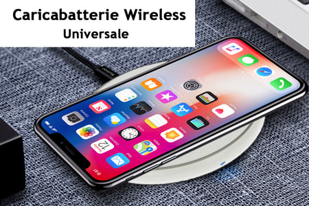 Caricabatterie Wireless Veloce Bianco 10W Slim QI <table class="table