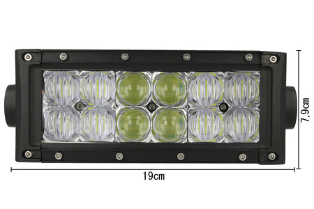Barra Led 36W 190mm 9V-60V Doppia Fila 12X3W Lente Combo IP67 Per Fuoristrada