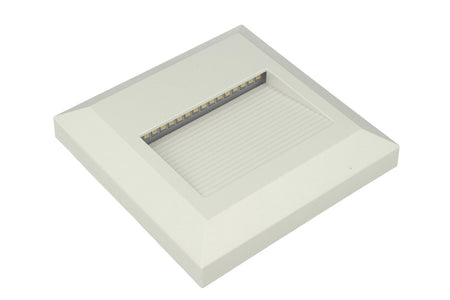 Faretto Luci Led Segnapasso Quadrata Carcassa Bianca 2W Bianco Neutro IP65