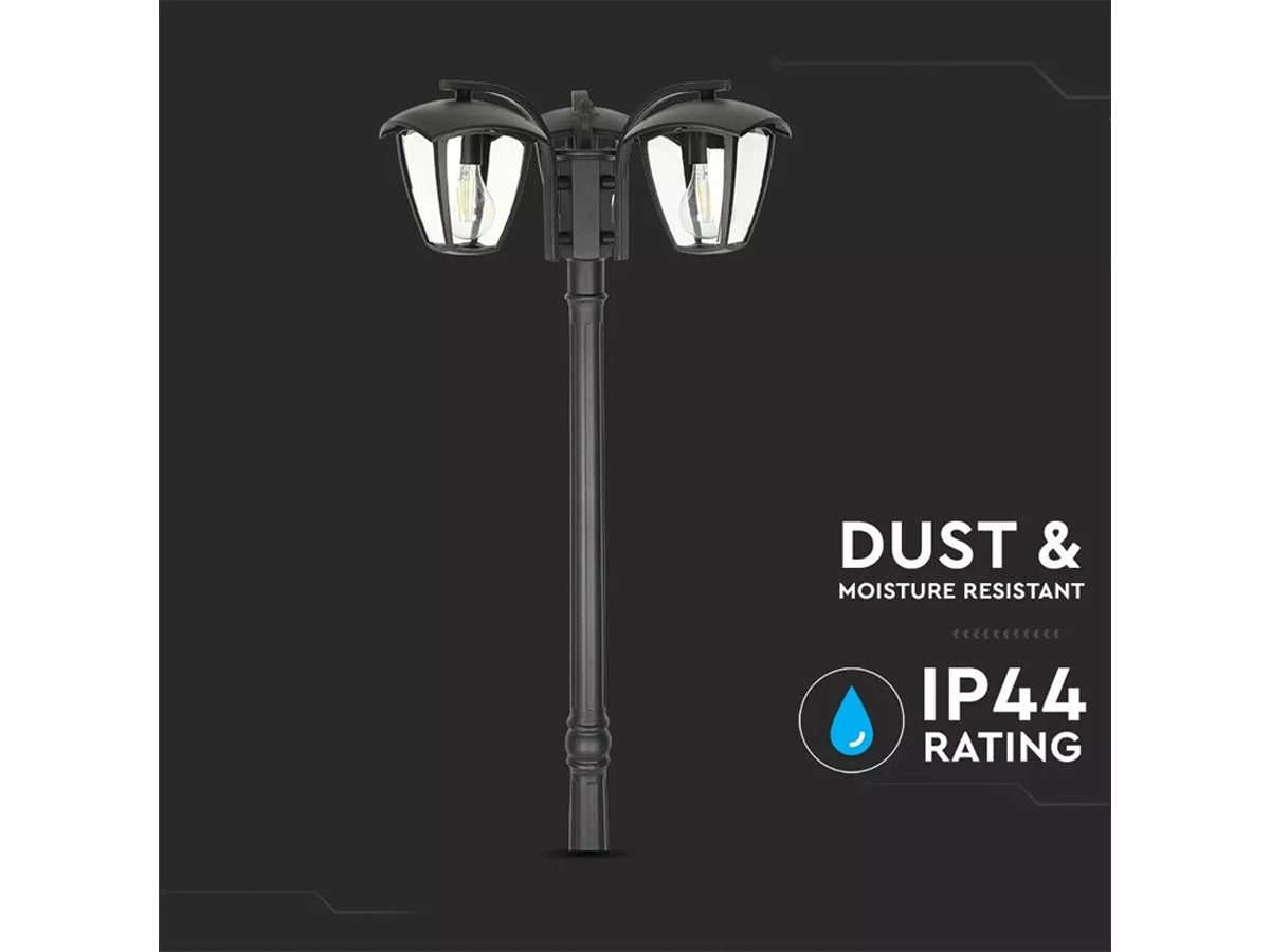 Palo Da Terra Lampada Per Giardino Esterno IP44 Altezza 1990mm Tripla E27