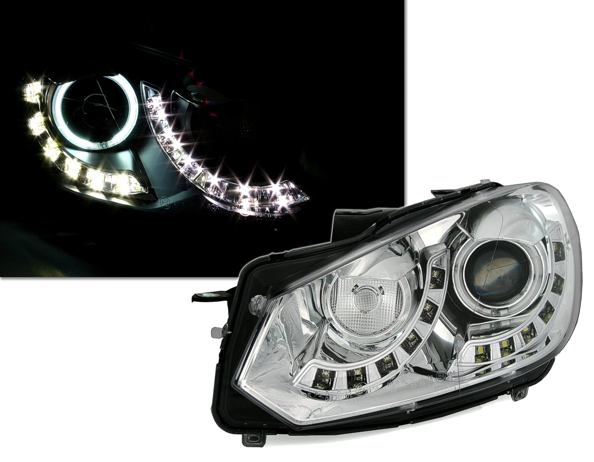 coppi fari fanali anteriori tuning CCFL Angel Eyes Faro Fanale per Golf 6