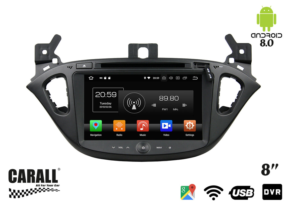 Autoradio Android 8,0 Corsa GPS DVD USB SD WI-FI Bluetooth Navigatore