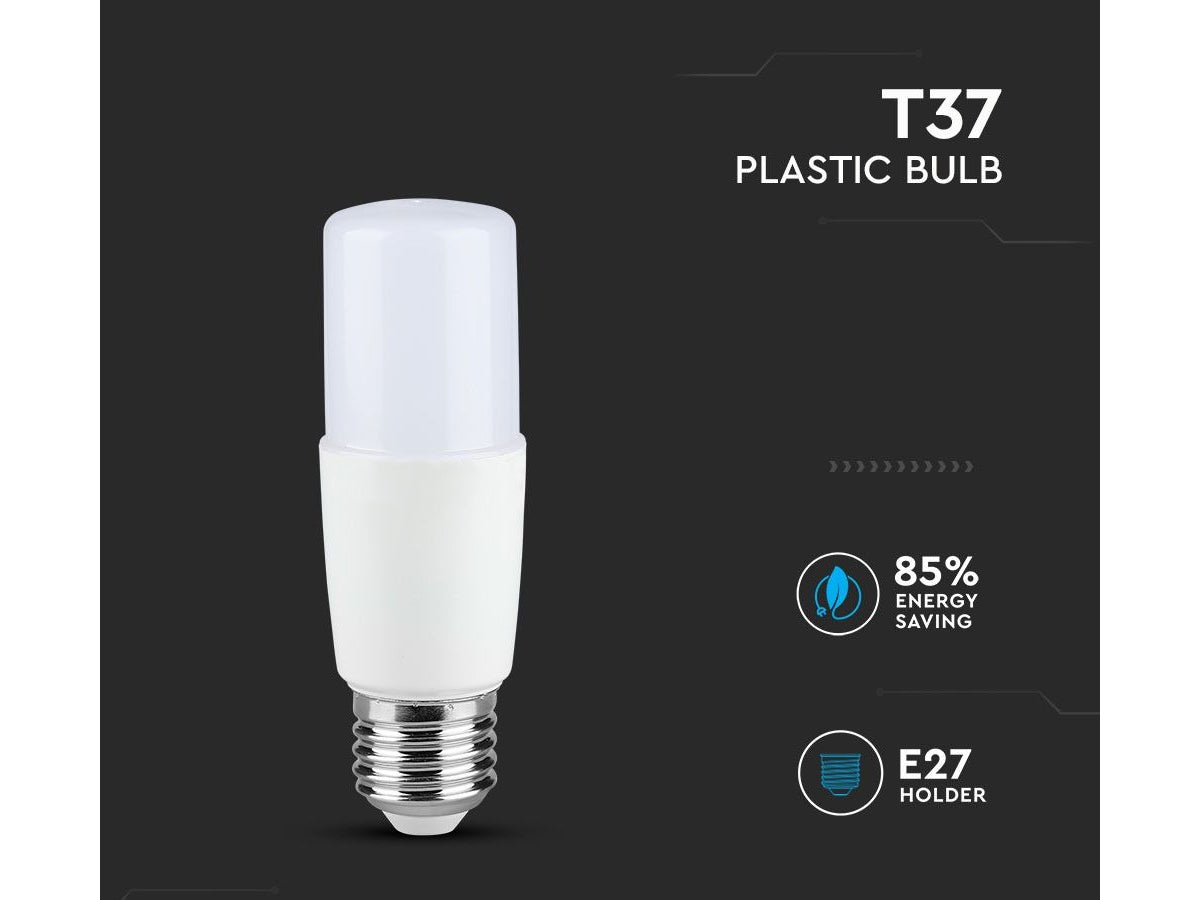 Lampada Led E27 T37 8W 220V Bianco Caldo Forma Cilindro Chip Samsung Garanzia 5