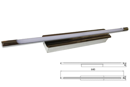 Applique Lampada Led Da Parete Modello Havana Cromato 12W Bianco Neutro 65cm