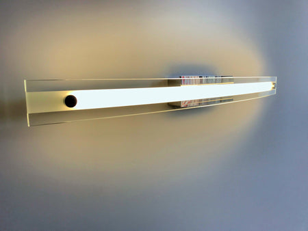 Applique Lampada Led Da Parete Modello Marian Cromato Con Vetro 12W Bianco