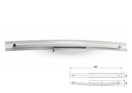 Applique Lampada Led Da Parete Modello Marian Cromato Con Vetro 12W Bianco