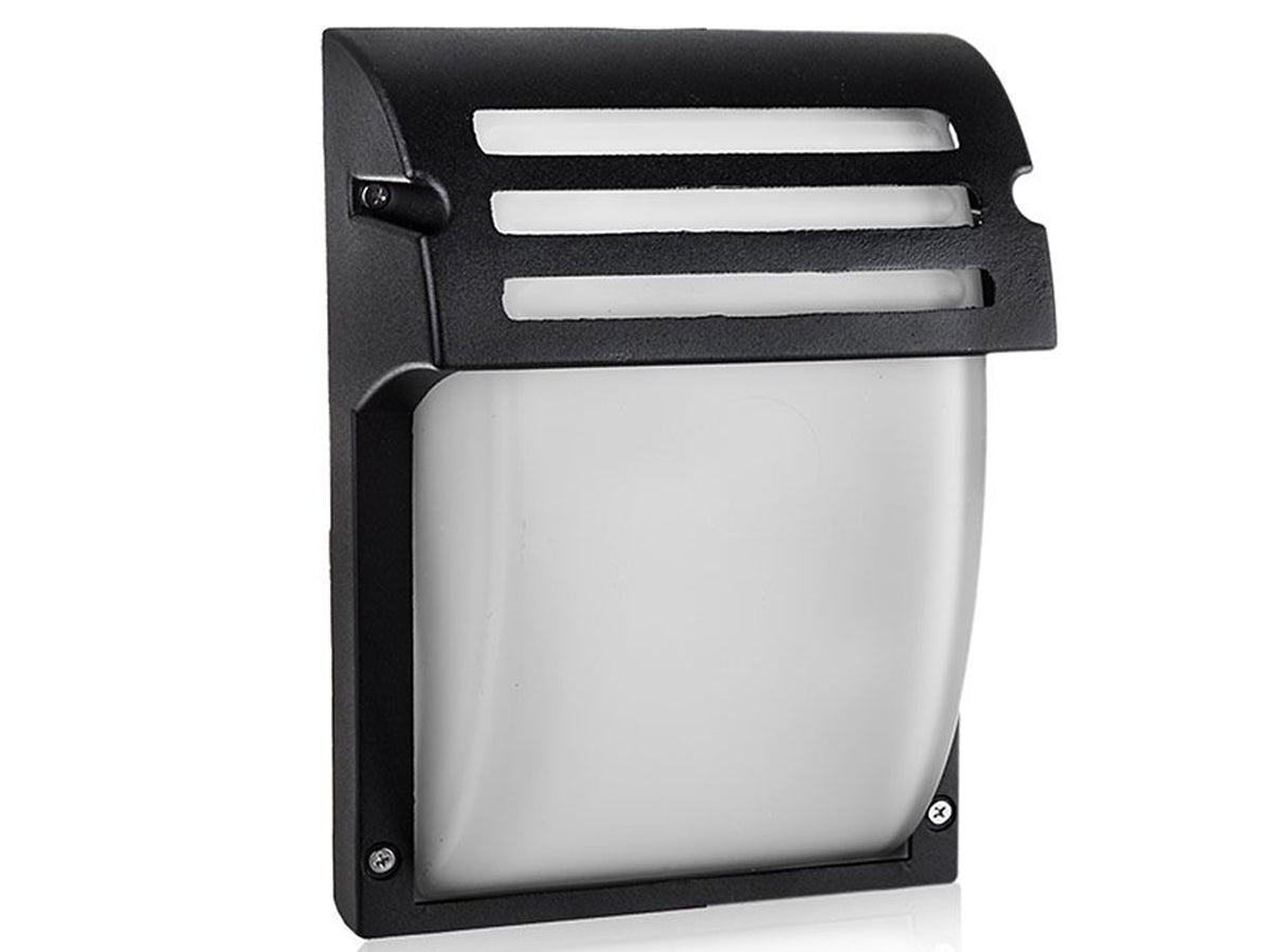 Applique Lampada Da Parete Giardino Esterno Attacco E27 Colore Nero Vetro Opale