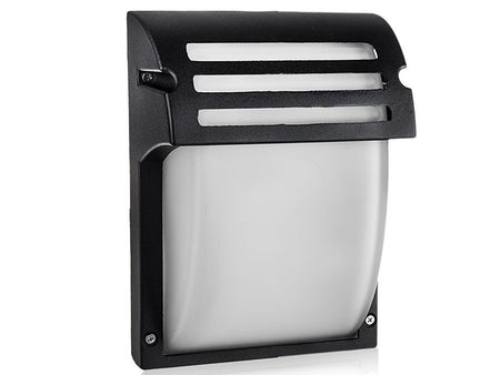 Applique Lampada Da Parete Giardino Esterno Attacco E27 Colore Nero Vetro Opale