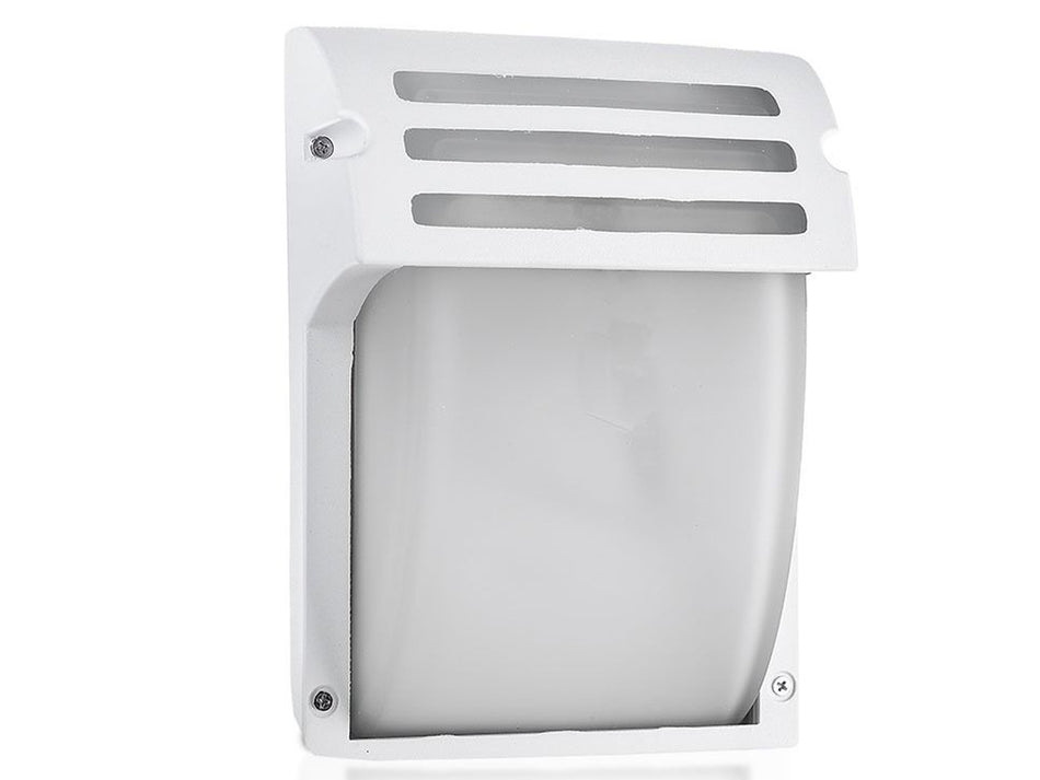 Applique Lampada Da Parete Giardino Esterno Attacco E27 Colore Bianco Vetro