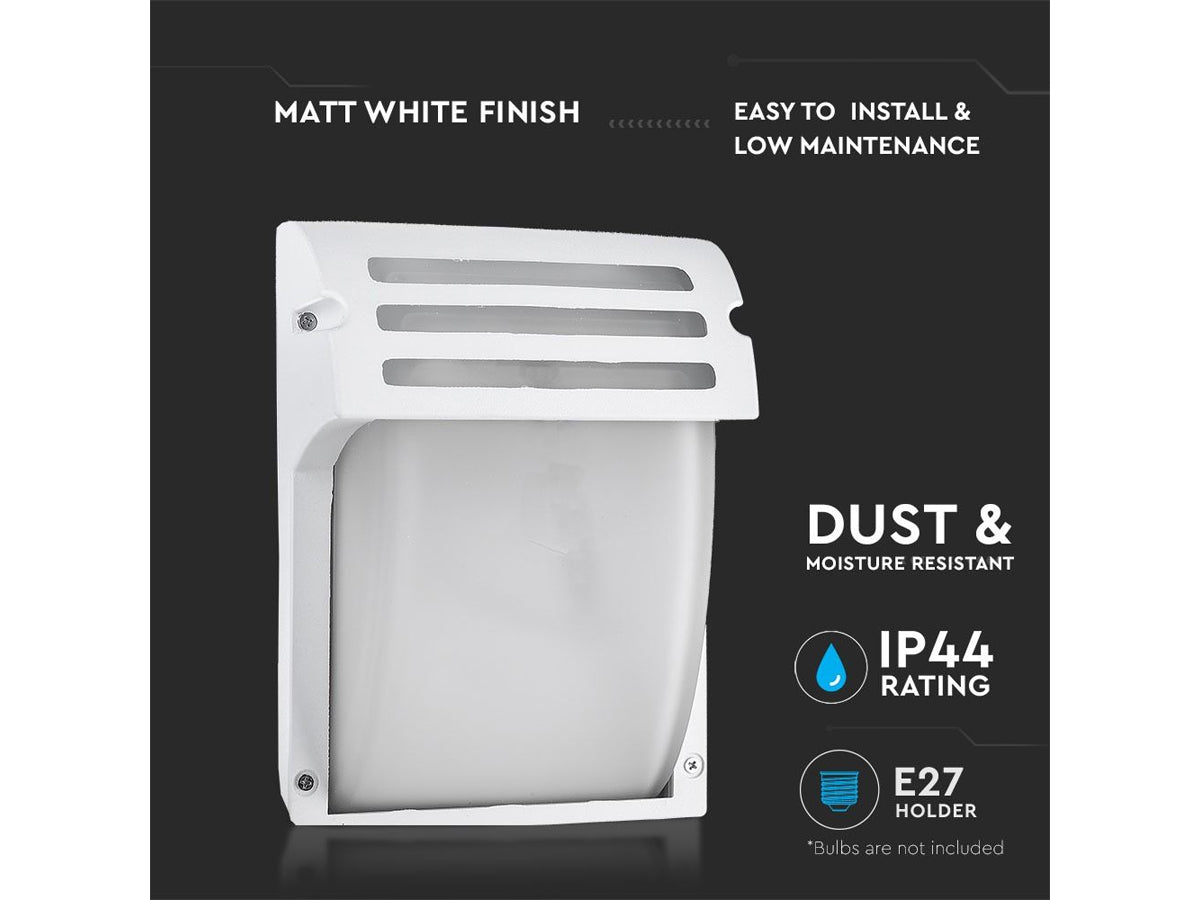 Applique Lampada Da Parete Giardino Esterno Attacco E27 Colore Bianco Vetro