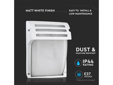 Applique Lampada Da Parete Giardino Esterno Attacco E27 Colore Bianco Vetro