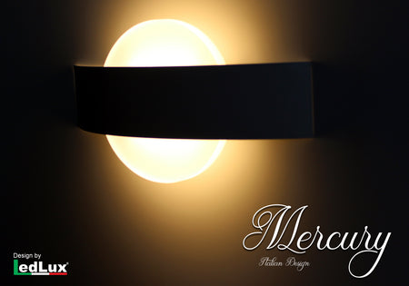 Applique Led Da Parete Modello Mercury Italian Design Moderna 6W Bianco Caldo