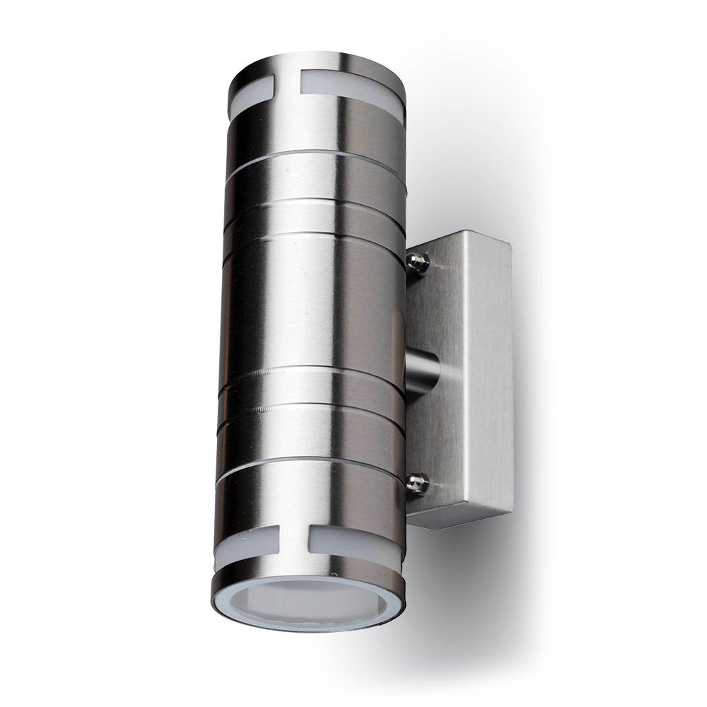 Applique Lampada Da Parete Cilindrato Attacco GU10 IP44 Carcassa Argento Doppio