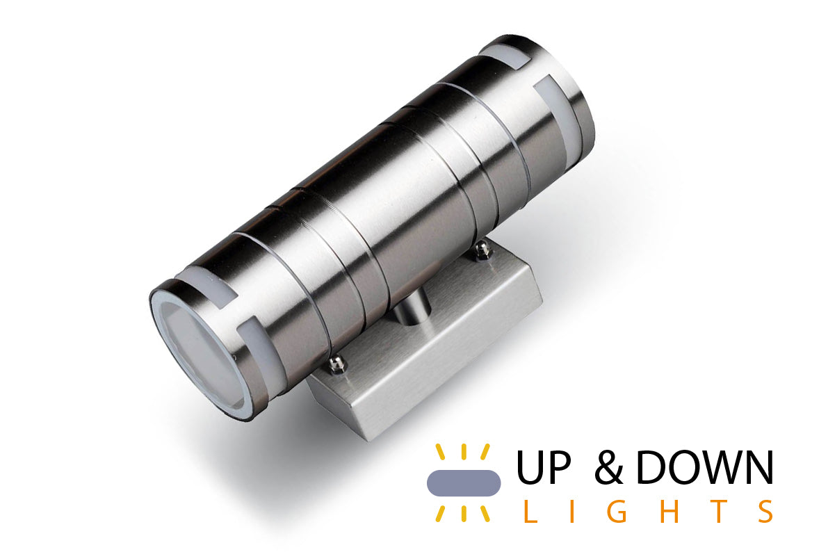 Applique Lampada Da Parete Cilindrato Attacco GU10 IP44 Carcassa Argento Doppio