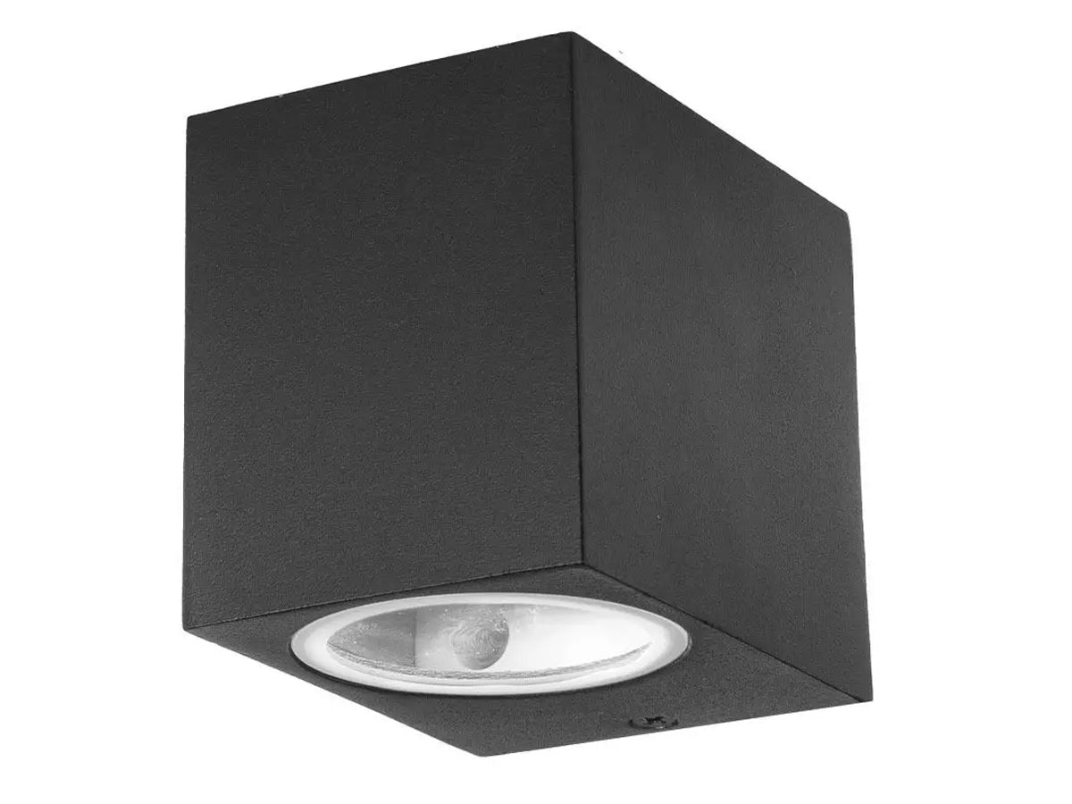 Applique Lampada Da Parete Quadrato Attacco GU10 IP44 Carcassa Nera